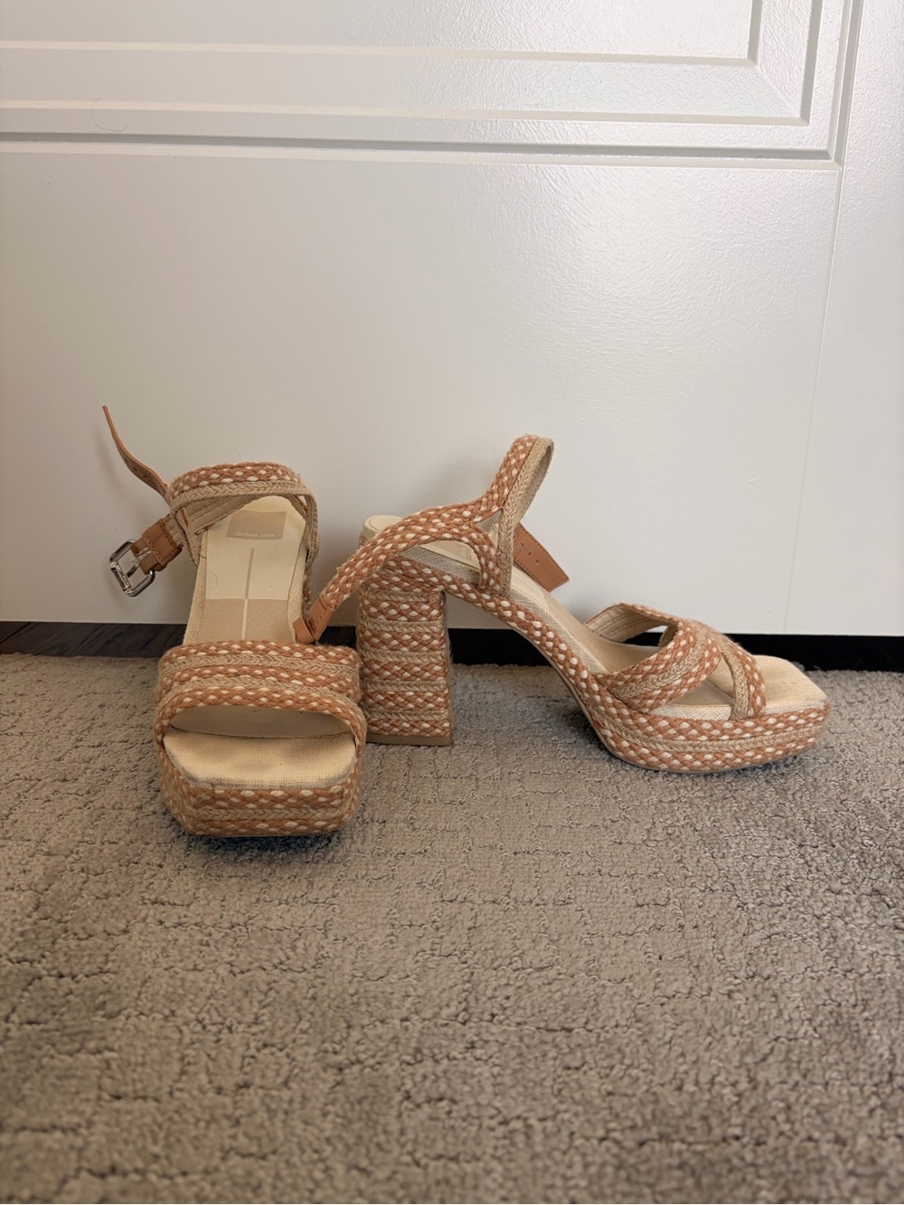 Dolce Vita Braided Tan Platform Sandals